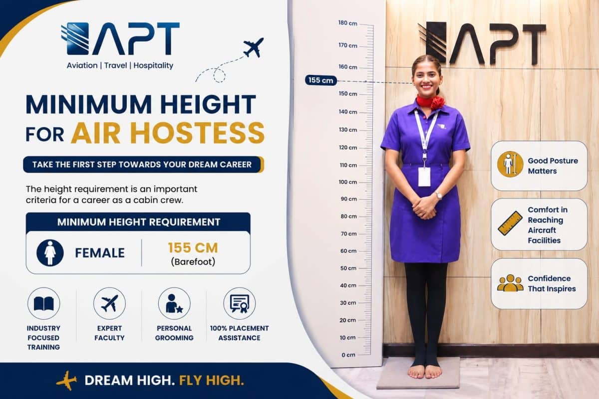 minimum height for air hostess